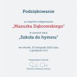 Podziękowania od Ministra Edukacji Narodowej