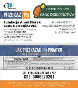 Ulotka "1% podatku dla Fundacji"