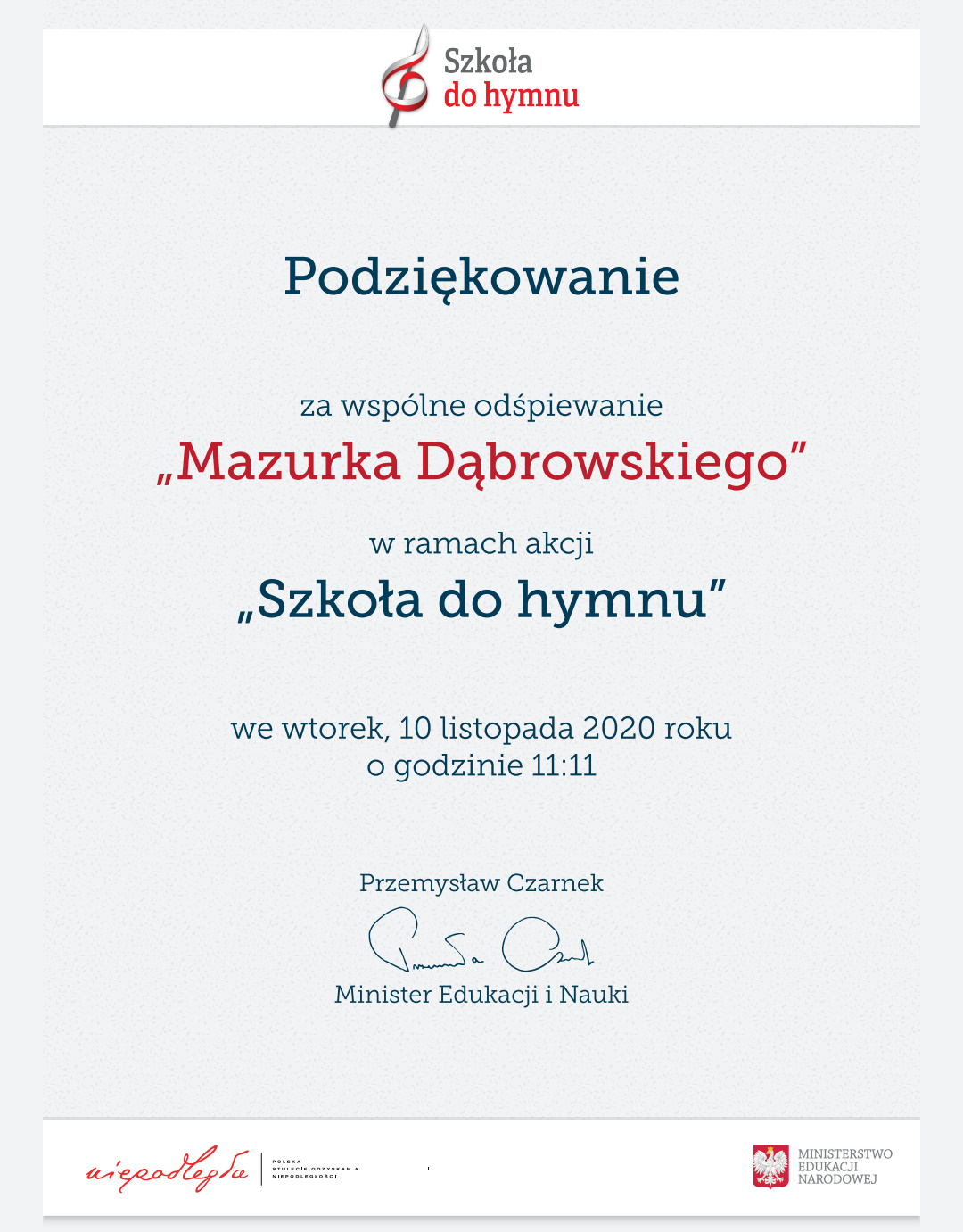 Podziękowania