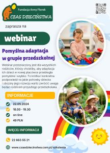 Zaproszenie na webinar dla rodziców Pomyślna adaptacja w grupie przedszkolnej