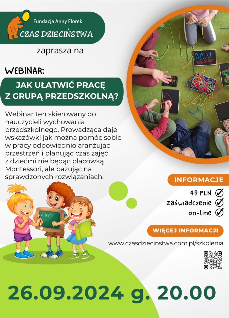 webinar Jak ułatwić pracę z grupą przedszkolną